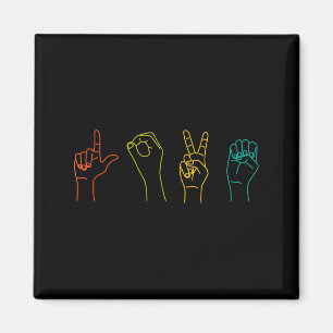 Love Asl Sign Language Alphabet Valentines Day Magnet