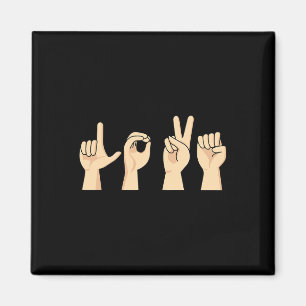 Love ASL Valentines Day Cute Sign Language Deaf Aw Magnet