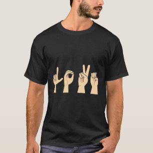 Love ASL Valentines Day Cute Sign Language Deaf Aw T-Shirt