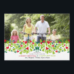 Love at Christmas Photo Holiday Card<br><div class="desc">A festive garland of red hearts, green swirls and Christmas trees paired with your photo makes a lovely holiday card to send this holiday season. The card is easy to customize with your wording, font, font color, paper shape options and choice of six paper types. White envelopes included. Nervous about...</div>