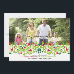Love at Christmas Photo Holiday Card<br><div class="desc">A festive garland of red hearts, green swirls and Christmas trees paired with your photo makes a lovely holiday card to send this holiday season. The card is easy to customize with your wording, font, font color, paper shape options and choice of six paper types. White envelopes included. Nervous about...</div>