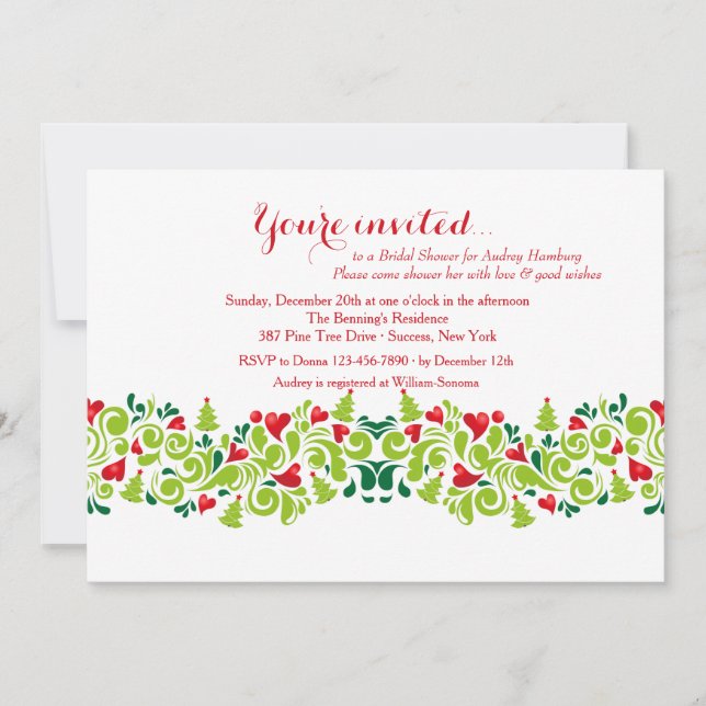 Love at Christmas Shower Invitation (Front)
