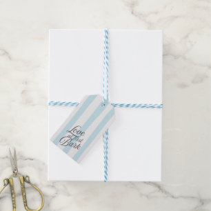 'Love At First Bark' Blue And White Striped Gift Tags
