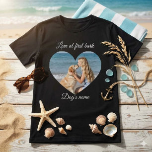 Love At First Bark" Custom Dog Name T-Shirt