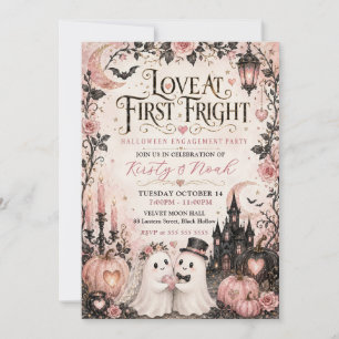 Love At First Fright Halloween Engagement Party Invitation