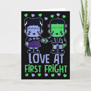 Love At First Fright Kawaii Frankenstein Monster V Card