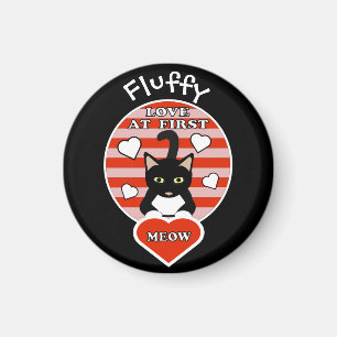 Love At First Meow Cat Lovers Personalised Gift Si Magnet