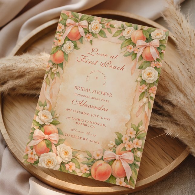Love at First Peach Bridal Shower Invitation (Creator Uploaded)