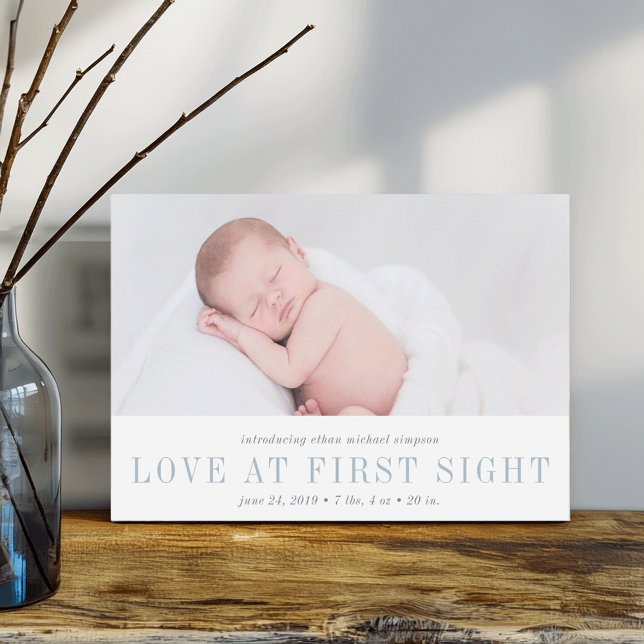 Love at First Sight Birth Announcement | Blue (Creator Uploaded)
