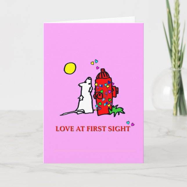 Love At First Sight-On Pink Holiday Card (Front)