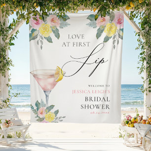 Love at First Sip Bright Cocktail Bridal Shower Tapestry