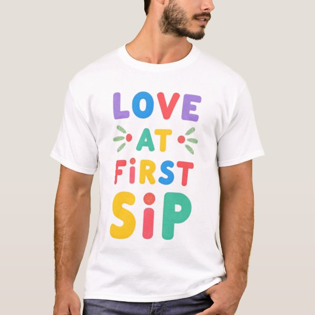 Love at first sip Men's Basic T-Shirt (Front)