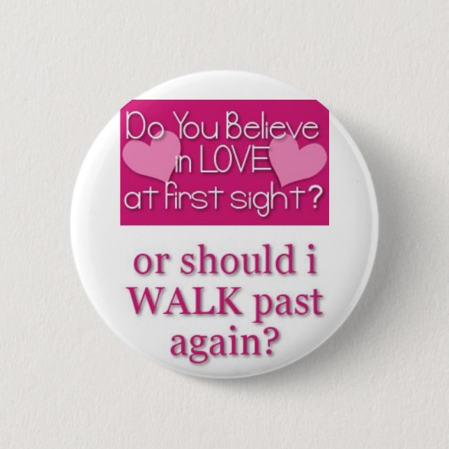 love at first site 6 cm round badge (Front)