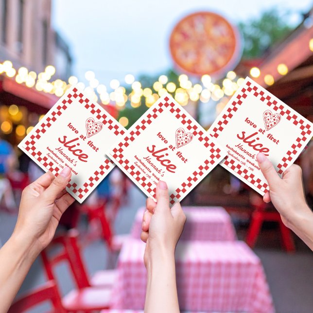 Love at first slice Last Slice Pizza Bachelorette Napkin (Creator Uploaded)