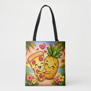 Love at First Slice - Pizza Meets Pineapple Tote Bag