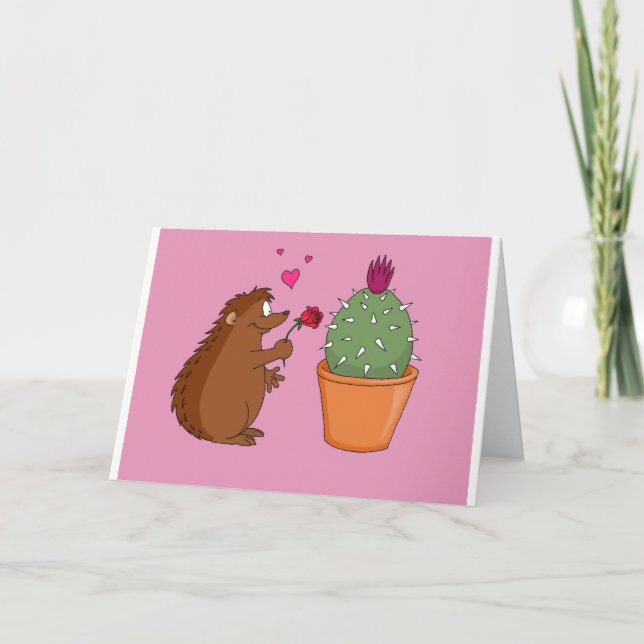 'Love at First Spike' Greetings card (Front)