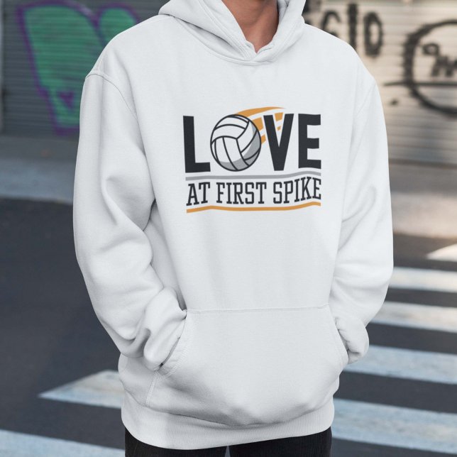 Love At First Spike Hoodie (volleyball hoodie love at first spike)