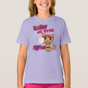Love at First Spike Volleyball Cat T-shirt