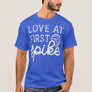 Love At First Spike Volleyball Girls Boys Cute Fun T-Shirt