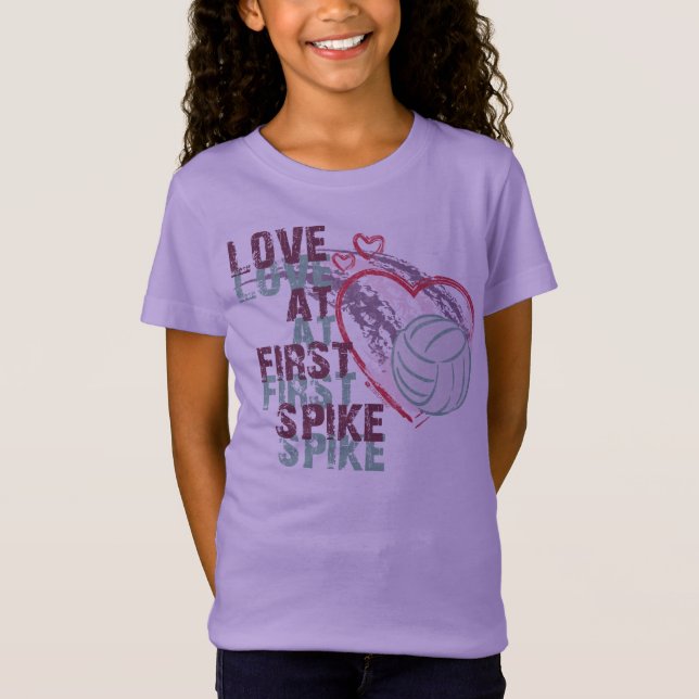 LOVE AT FIRST SPIKE VOLLEYBALL T-SHIRT (Front)