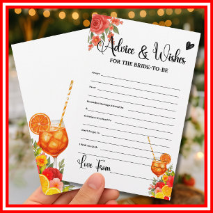 Love at First Spritz Advice Wishes For The Bride