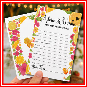 Love at First Spritz Advice Wishes For The Bride