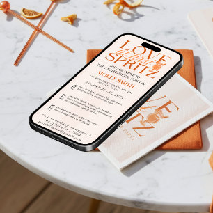 Love at First Spritz Bachelorette Itinerary  Invitation