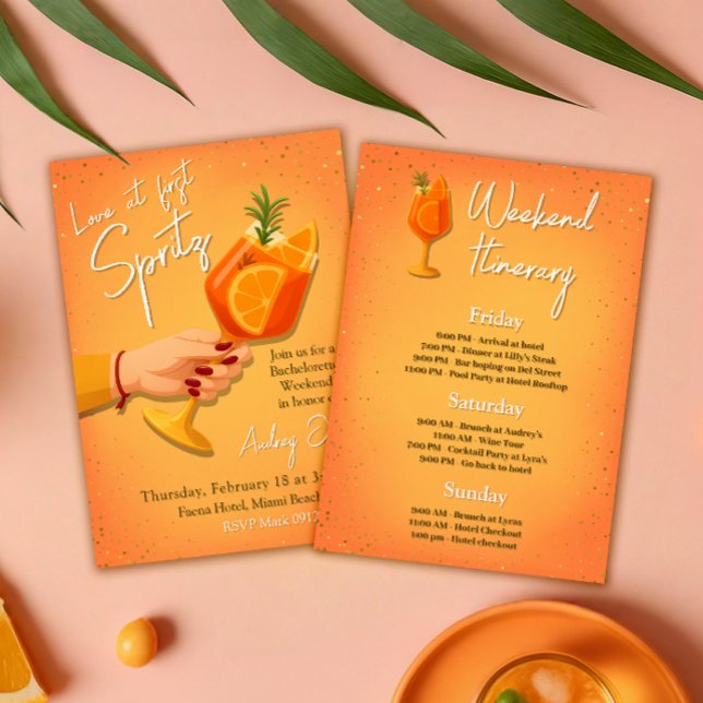 Love at First Spritz Bachelorette Weekend Invitation (Love at First Spritz Bachelorette Weekend Invitation)