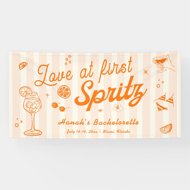 Love at First Spritz Bachelorette Welcome  Banner (Horizontal)