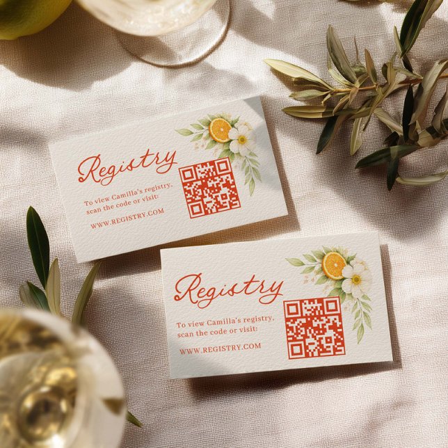Love at First Spritz Bridal Registry QR code Enclosure Card (Creator Uploaded)
