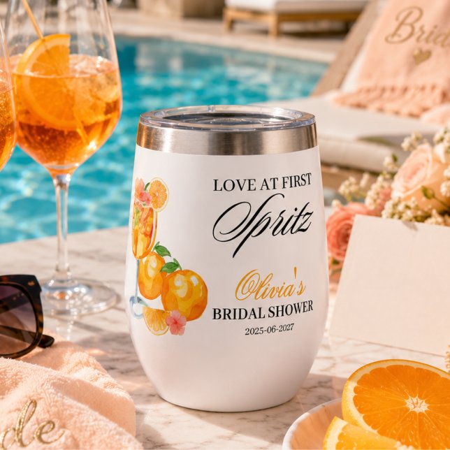 Love at First Spritz Bridal Shower  (Love at First Spritz Bridal Shower Thermal Wine Tumbler)