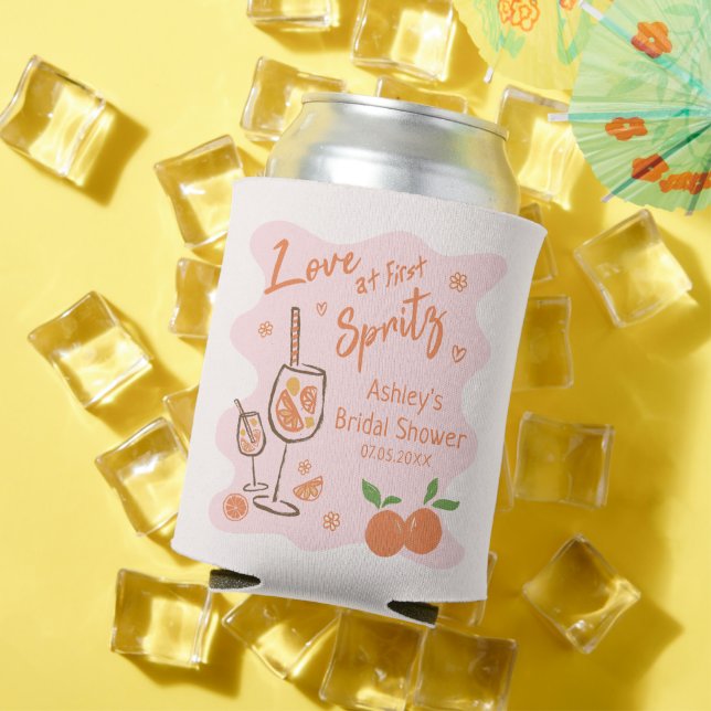 Love at First Spritz Bridal Shower Can Cooler (In Situ Summer)