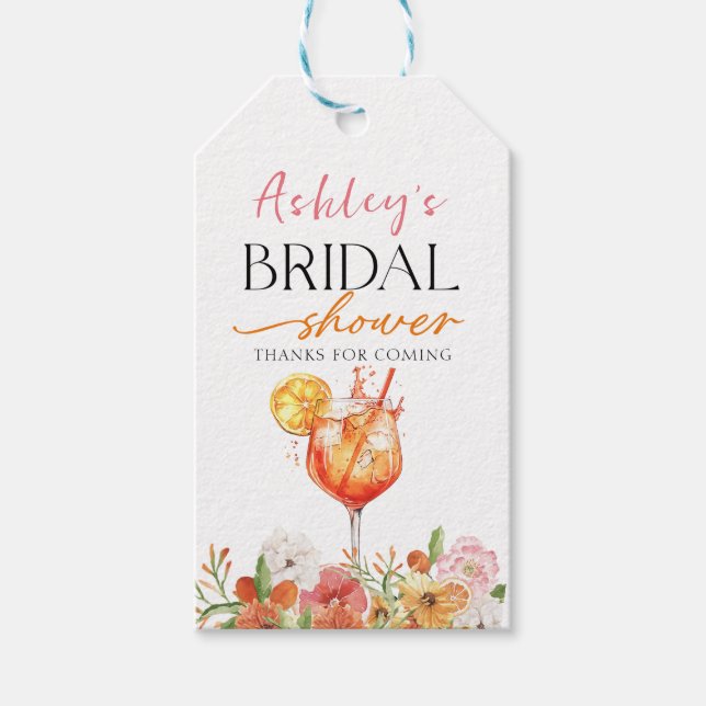 Love at First Spritz Bridal Shower Gift Tag (Front)