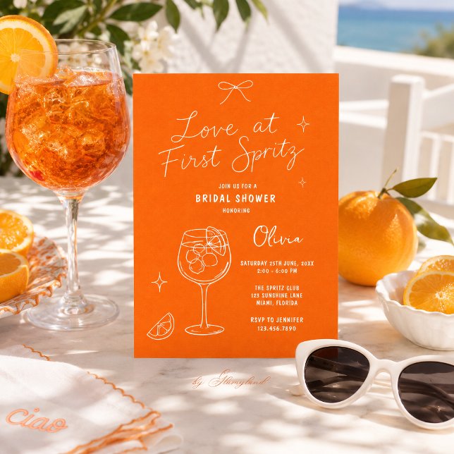 Love at First Spritz Bridal Shower Invitation (Creator Uploaded)