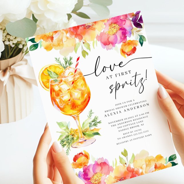 Love at First Spritz Bridal Shower Invitation (Creator Uploaded)
