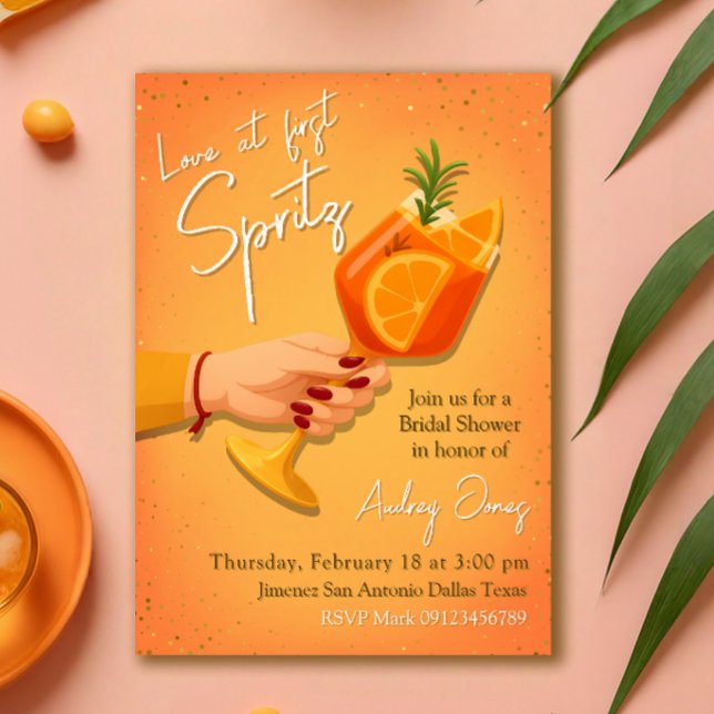 Love at First Spritz Bridal Shower Invitation (Love at First Spritz Bridal Shower Invitation)