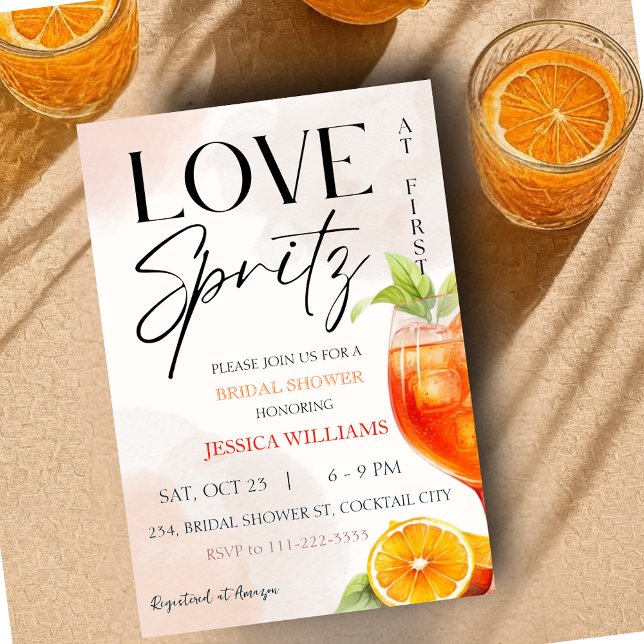 Love at First Spritz Bridal Shower Invitation (Love at First Spritz Bridal Shower Invitation)