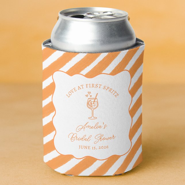 Love at First Spritz Bridal Shower Italian Aperol  Can Cooler (Creator Uploaded)