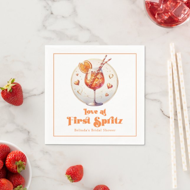 Love at First Spritz Bridal Shower Napkin (Insitu)
