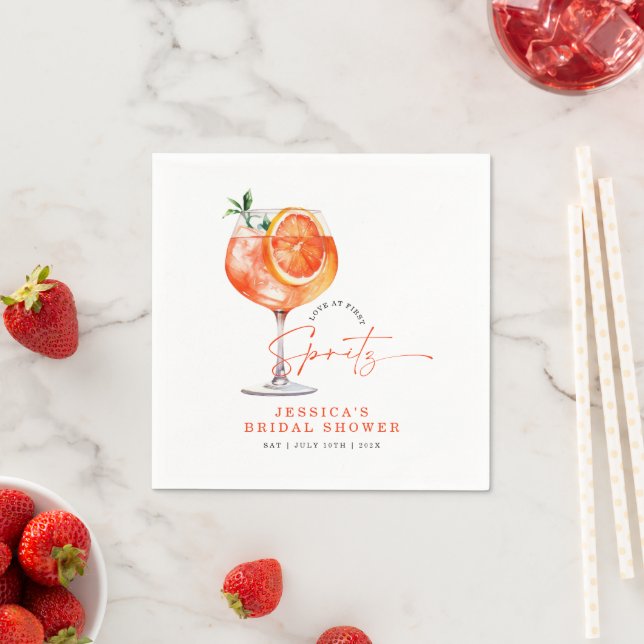  Love At First Spritz Bridal Shower  Napkin (Insitu)