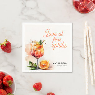 Love at First Spritz Bridal Shower Napkin