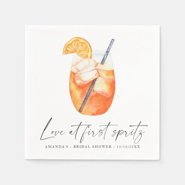 Love at first spritz Bridal shower Napkin (Front)