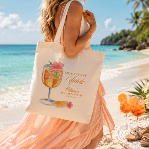 Love at First Spritz Bridal Shower Orange Tote Bag