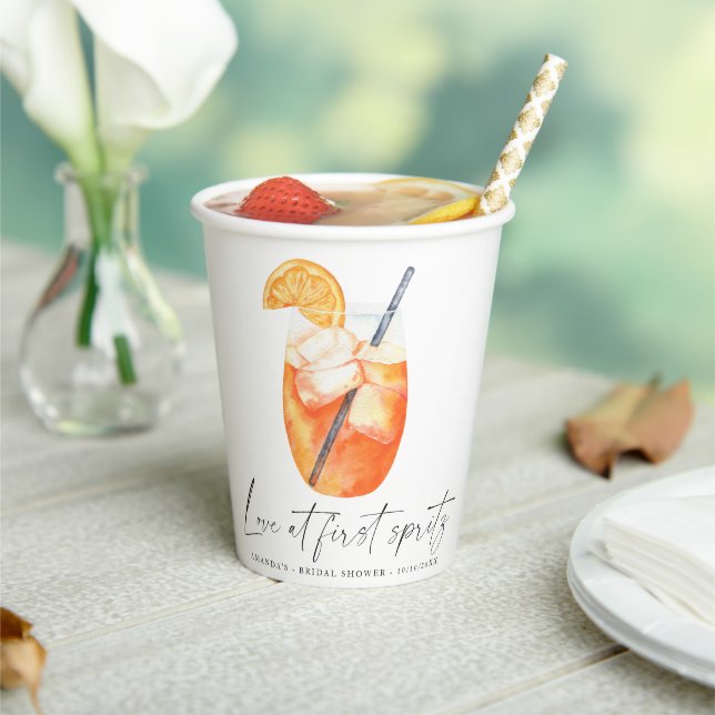 Love at first spritz Bridal shower Paper Cups (Insitu)