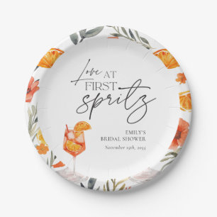 Love at First Spritz Bridal Shower Paper Plate