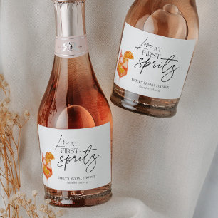 Love at First Spritz Bridal Shower Sparkling Wine Label