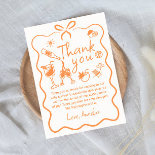 Love at First Spritz Bridal Shower Thank You Card