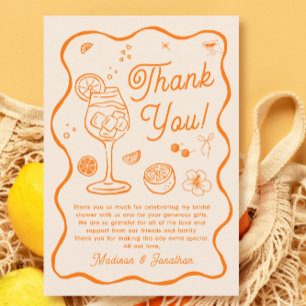 Love at First Spritz Bridal Shower Thank You Card