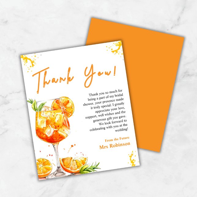 Love at First Spritz Bridal Shower Thank You Card  (Love at First Spritz Bridal Shower Thank You Card  )