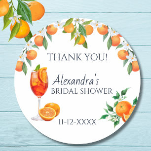 Love at First Spritz Bridal Shower Thank You Classic Round Sticker